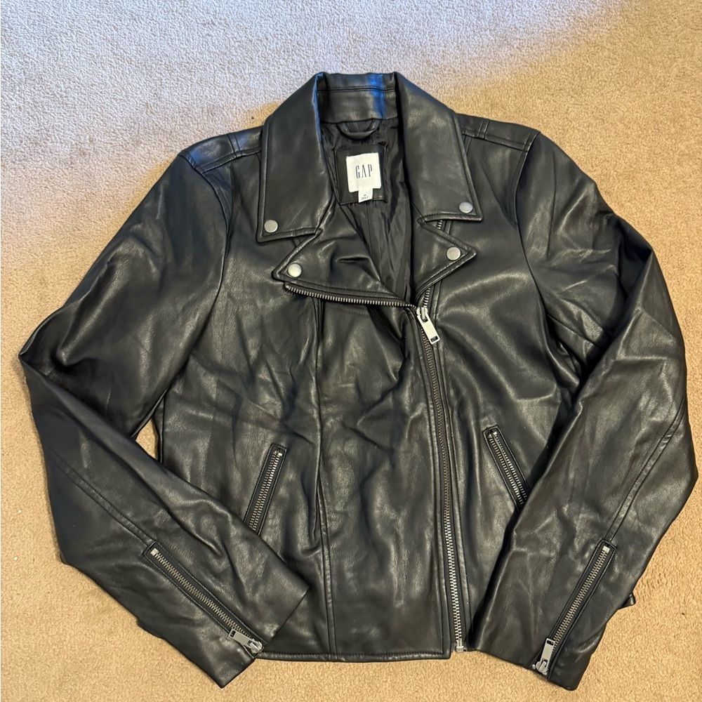 GAP Black Leather Outerwear